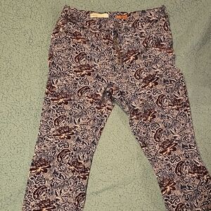 Anthropologie Skinny Pants - Black and Brown Floral